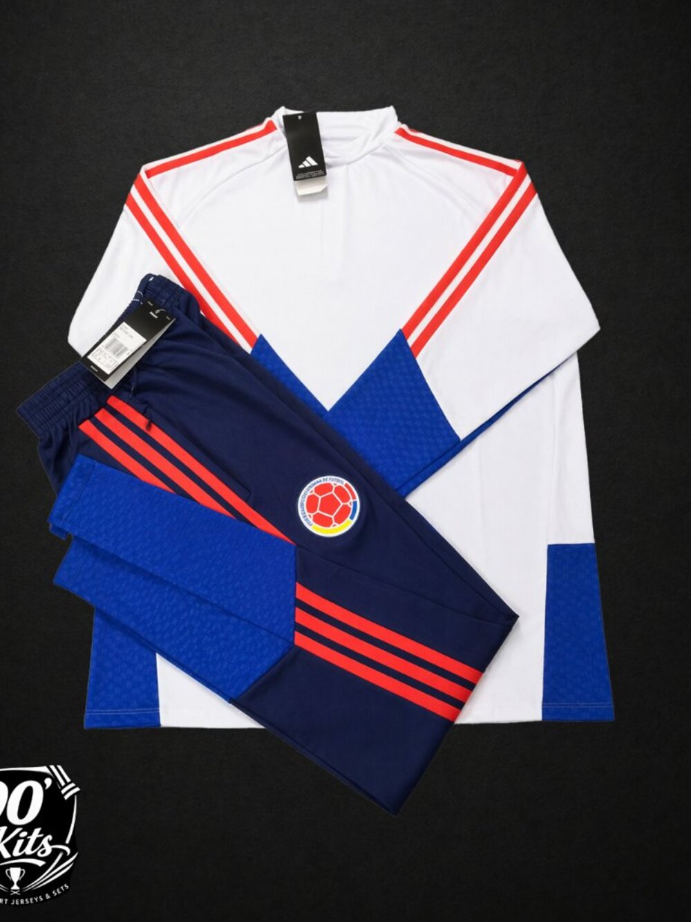 Colombia Soccer Training Tracksuit Set White